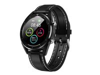 DT28 1.54 inch Color Screen Blood Pressure Smartwatch Multi-Sport Mode Heart Rate ECG Waterproof Smart Watch for iOS and Android (Black-Silicone Strap)