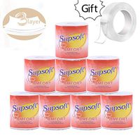 UEncounter Strong Soft 3-Ply Toilet Paper Bath Tissue Rolls for Kitchen Bathroom Living Room Household