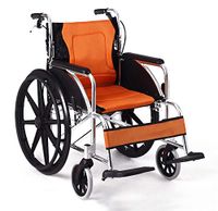 Oceanindw Self-propelled Wheelchair - Portable Transit Travel Chair with Four Brake Systems and Foldable Pedals, Stab-Resistant tire, Comfortable Breathable Cushion