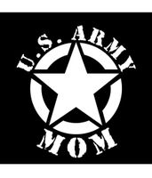 Army Mom Star Vinyl Decal Sticker | Cars Trucks Vans Walls Laptops Cups | White | 5.5 X 5 Inch | KCD1727