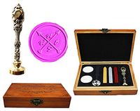 MNYR Compass Cross Arrows Luxury Wood Box Silver Metal Peacock Wedding Invitations Gift Cards Paper Stationary Envelope Seals Custom Logo Wax Seal Sealing Stamp Sticks Melting Spoon Wood Gift Box Kit