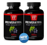 Supreme Resveratrol - Natural Grape Seed Extract Powder - to Support Longevity and Immune Health (2 Bottles 120 Capsules)