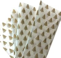 Gift WRAP Tissue Paper for Christmas, 20 Sheets, Large 20x30, Printed Decorative Tissue Paper for Gift Wrapping (Golden Glitter Christmas Trees)
