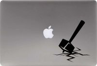 Hammer Crack Vinyl Decal Sticker for Computer Macbook Laptop Ipad Electronics Home Window Custom Walls Cars Trucks Motorcycle Automobile and More (BLACK)