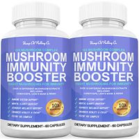 Immune Support Immunity System Booster Supplement with Lions Mane Mushroom, Cordyceps & Reishi Mushrooms Immunity Booster - Better Than Elderberry Supplements - Mushroom Immune Health - 2 Pack