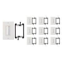 Buyer's Point Brush Wall Plate [UL Listed], with Single Gang Low Voltage Mounting Bracket Device (White Kit) (10, White Kit)