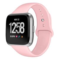 Kmasic Sport Band Compatible Fitbit Versa/Fitbit Versa 2/Fitbit Versa Lite Edition, Soft Silicone Strap Replacement Wristband Versa Smart Fitness Watch, Pink， Large
