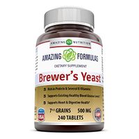 Amazing Nutrition Brewers Yeast Tablets, (Non-GMO,Gluten Free) For Healthy Digestion And Heart Health, 7.5 Grain Capsule 500mg 240 Tablets