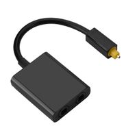 Digital Optical Audio Toslink Splitter 1 in 2 Out Dual Port Optical Audio Adapter for Connecting CD Player, DVD Player, Digital Audio Source to Both of Receiver and Recorder