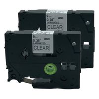 QPMY 2 Pack Compatible for Brother P-Touch Laminated Tze Tz Label Tape Cartridge 9mm x 8m (TZe-121 Black on Clear)