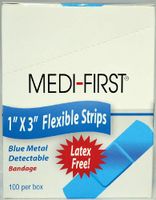 Medique Products 68033 Metal Detectable Bandages, Blue, 1-Inch X 3-Inch, 100-Per Box