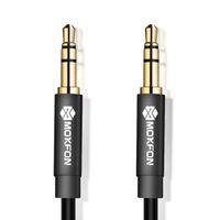 Aux Cable Extension Cord 3.5mm Male to Male Stereo Audio  Adapter Headphone 3-Pole Jack Gold Plated for Phone, Tablet, Car/ Home Stereo and More 3ft (Black)