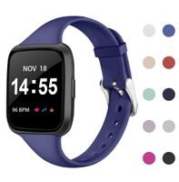 Acrbiutu Bands Compatible with Fitbit Versa, Slim Thin Replacement Narrow Silicone Sport Accessory Strap Wristband Compatible for Fitbit Versa Smart Watch
