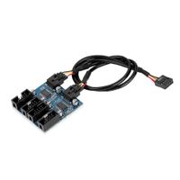 Diyeeni Motherboard 9 Pin USB Header Male 1 to 4 Female Extender,4 9Pin USB Connector Female Head Splitter Cable USB 9 pin Connector
