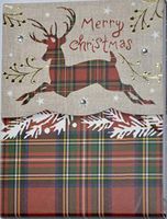 Punch Studio 75-Sheet Pocket Notepad - Merry Christmas Plaid Reindeer