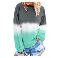 haoricu Women's Casual Triple Color Block Long Sleeve Pullover Loose Lightweight Tops Sweatshirts (Gray, M)