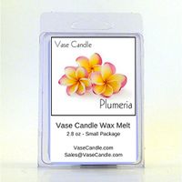 Vase Candle 2 Plumeria Melts | 2.8 oz Premium Highly Scented Soy Paraffin Wax Tarts | 50 Hours