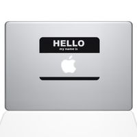 The Decal Guru Name Tag MacBook Decal Vinyl Sticker - 13" MacBook Pro (2015 & Older) - Black (1135-MAC-13P-BLA)