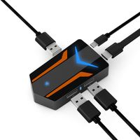 MiraScreen PUBG Mobile Game Controller, 4K 4-in-1 USB to HDMI Hub Adapter for Mouse and Keyboard Compatible with iOS Android Phone to TV Projector Display, Bluetooth Connection, Charging While Playing