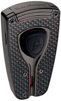 Tonino Lamborghini Forza Black and Red Carbon Fiber Torch Flame Cigar Lighter