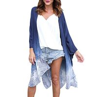 Makeupstore Women Blouse Coat,Feitong Women Totem Chiffon Kimono Cardigans Tops Cover Ups Jacket Gray