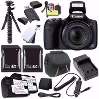 Canon PowerShot SX530 HS Digital Camera (Black) (International Model) + NB-6L Battery + External Charger + 16GB SDHC Card + 32GB SDHC Card Saver Bundle