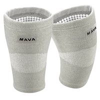Mava Sports Reflexology Knee Compression Sleeve for Men and Women - Effective Support for Joint Pain, Arthritis Relief, Recovery and Blood Circulation - Great for Running and Walking (Grey, Large)
