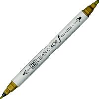 Kuretake Zig Twin Tip Marker Clean Color F Metallic, Gold (TCS-8000-101)