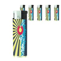 Perfection In Style Butane Refillable Electronic Lighter Set of 5 Pieces Colorado Flag Design 007