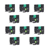 Prestige Cartridge 10 x TZ-FX721 9 mm x 8 m Flexible Label Tape for Brother P-Touch Printing Machine - Black on Green (Pack of 10)