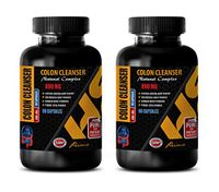 Digestive Pills for Men - Colon Cleanser 890 MG - Natural Complex - Ginger Extract Supplement - 2 Bottles 180 Capsules