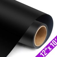 TransWonder Heat Transfer Vinyl 12 x10, Iron on HTV Vinyl for Cricut or Silhouette Cameo (Matte Black)