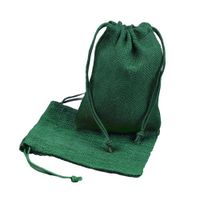 5" by 7" Burlap Jute Gift Bags (Pack of 6) Hunter Green