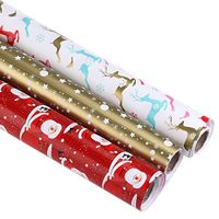 Wrapping Paper Christmas Wrapping Paper Red Gold Colorful Gift Wrapping 3 Rolls