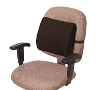 Essential Medical Supply Molded Lumbar Cushion with Elastic Positioning Strap in Black