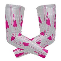 ZZKKO Flamingo Polka Dot Cooling Arm Sleeves Cover Uv Sun Protection for Men Women Running Golf Cycling Arm Warmer Sleeves 1 Pair