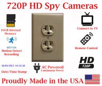 SecureGuard Power Receptacle Outlet 720P Spy Camera SD Card DVR Nanny Camera (BEIGE)