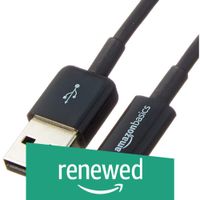 AmazonBasics USB Type-C to USB-A 2.0 Male Charger Cable - 6 Feet (1.8 Meters) - Black (Renewed)