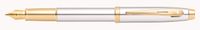 Sheaffer 100 Chrome Fountain Pen with Gold Tone Trim and Medium Nib