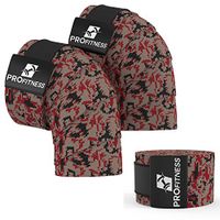 ProFitness Weightlifting Knee Wraps (Pair) – Adjustable Compression Sleeves for Cross Training, Squats, Powerlifting, Weightlifting – Improved Gym Workout Strength & Stability – Unisex (Red Camo)