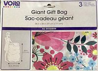 Giant Gift Wrapping Bags All Occasions Large Cellophane Sacks for Big Presents (36" x 44") Includes 1 Bag, 1 Tag & 1 Ribbon Offered by Tavernit (Flowers)