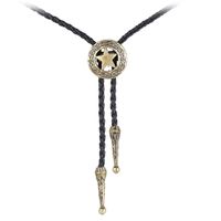 BRBAM Vintage Style Bolo Tie Western Cowboy Leather Rodeo Bolo Bola Tie Necktie for Man (Star Shield-G)