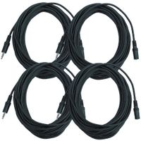 Seismic Audio - SA-iMF25 (4 PACK) - 1/8" (3.55mm) 25 Foot Extender Patch Cables for iPod, iPhone, iPad, Android, MP3 - Male 1/8" to Female 1/8"
