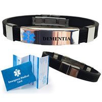 "Dementia" Designer Medical Alert ID Bracelet. Choose Color!