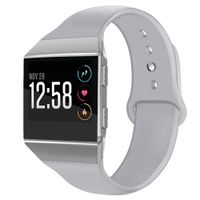 OenFoto Sport Bands Compatible Fit bit Ionic, Soft Silicone Wristband Replacement Watch Band Strap Accessory Bracelet for Fit bit Ionic Smart Watch, Light Gray Small