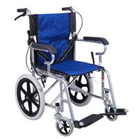 Wheelchair Car Elderly Light Travel Wheelchair Car Elderly Scooter Wheelchair Children Lightweight Folding Wheelchair Small Wheelchair (Color : Blue)