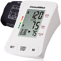 CHOICEMMED White Blood Pressure Monitor - Medium BP Cuff Meter with Display - Medium Blood Pressure Machine 11.8”-16.5” - Blood Pressure Tester with Carrying Bag - Blood Pressure Gauge