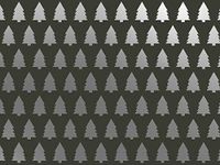 Metallic Christmas Gift Wrap Paper - Silver Trees - 30 inches x 50 feet