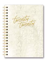 Orange Circle Studio 2020 Leatheresque Large Tabbed Spiral Agenda, Pearl