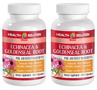 Goldenseal Root Capsules - ECHINACEA and GOLDENSEAL Root - Reduce Anxiety and Tension (2 Bottles)